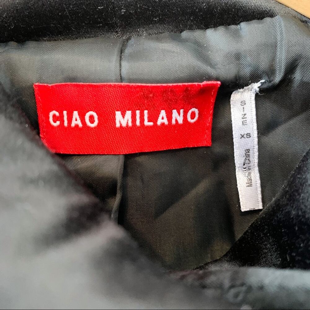 Ciao Milano Black Shawl Neck Wrap Style Pea Asymmetrical Coat Size Extra Small - Picture 11 of 12